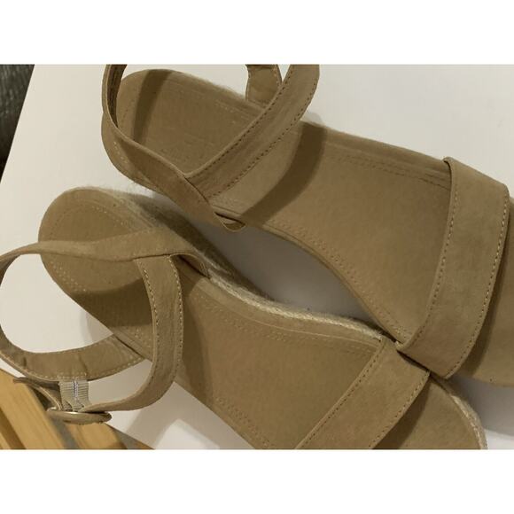 Loft outlet Suede Jute Edge Platform Wedge Heel Sandals Walnut Size 10 ladies - Picture 4 of 5